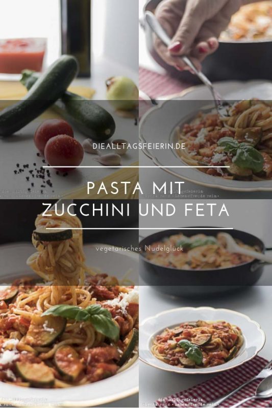 Pasta mit Feta und Zucchini, bulgarischer Feta, Zucchini, vegetarische Pasta, vegetrarisch, Tomaten, Spaghetti, Balsamico, Familienessen, Kochen für Kinder, schnell gekocht, diealltagsfeierin.de, ue40