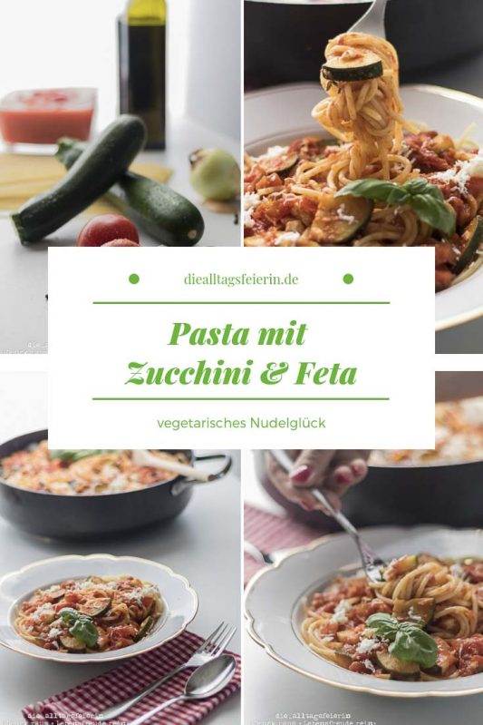 Pasta mit Feta und Zucchini, bulgarischer Feta, Zucchini, vegetarische Pasta, vegetrarisch, Tomaten, Spaghetti, Balsamico, Familienessen, Kochen für Kinder, schnell gekocht, diealltagsfeierin.de, ue40