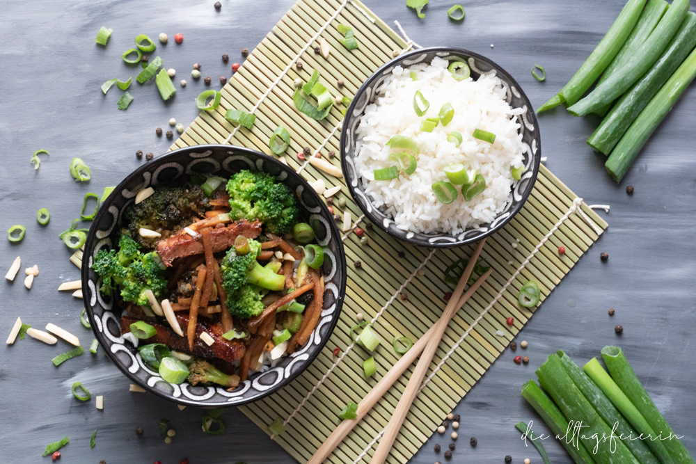 Reis, Reis Baby * Asiatisches Schweinefleisch mit Hoisinsoße