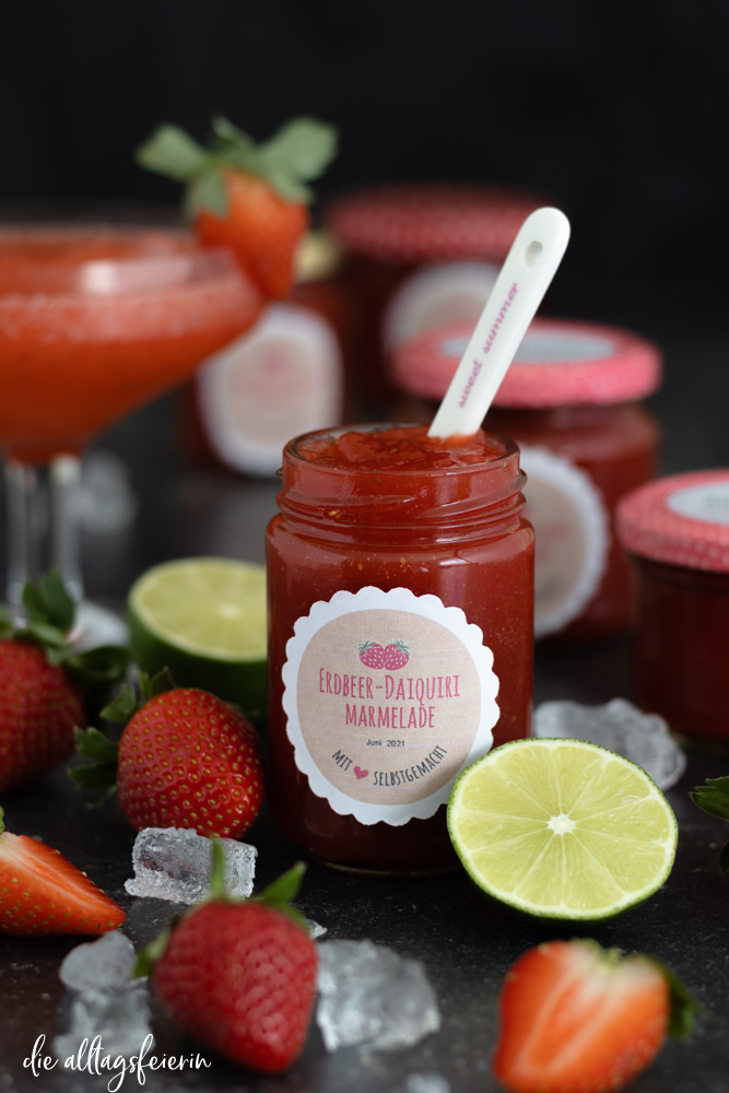 Rezept für Erdbeer-Daiquiri und Erdbeer-Daiquiri-Marmelade. #reisenzuhause Thema Costa Rica auf diealltagsfeierin.de