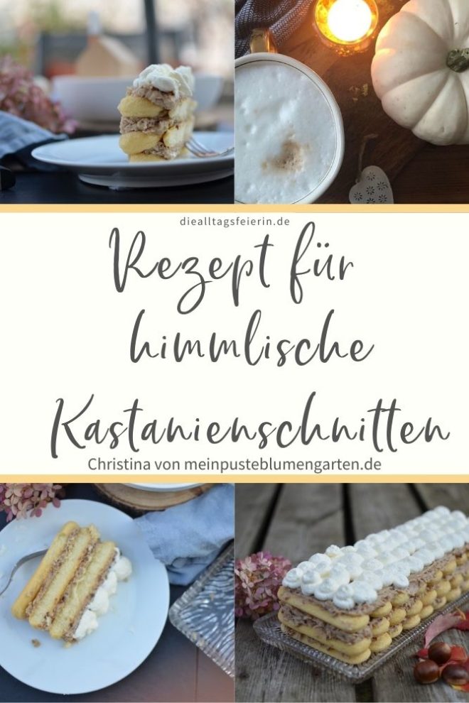 Himmlische Kastanienschnitten, ein Rezept von Christina von Meinpusteblumengarten.de