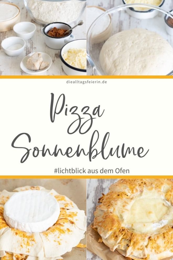 Rezept für Sonnenblumen-Pizza, Brot Sonnenblume, diealltagsfeierin.de