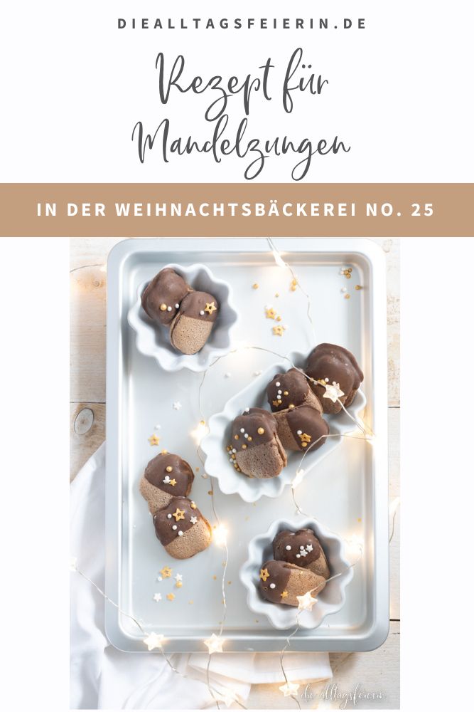 Rezept für Mandelzungen Plätzchen, In der Weihnachtsbäckerei No 25 - diealltagsfeierin.de