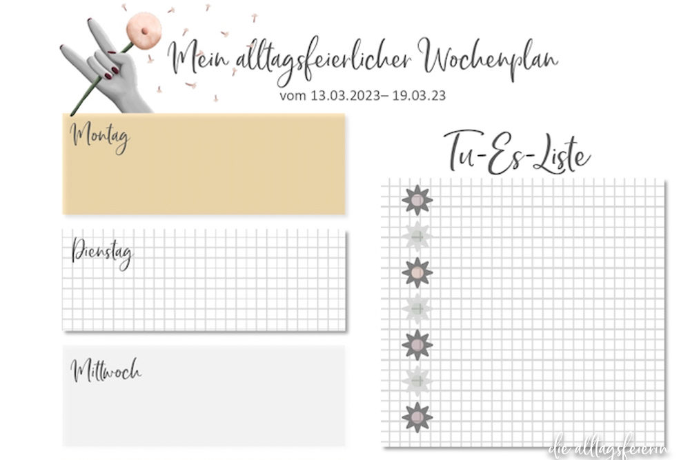 Essensplan No 11-2023, diealltagfeierin.de, Freebie, Wochenplan zum Ausdrucken