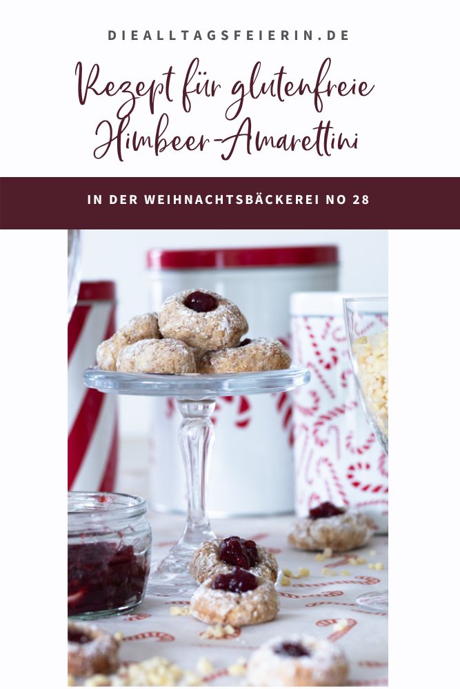 Rezept für glutenfreie Himbeeren-Amarettini, in der Weihnachtsbäckerei No 28, die alltagsfeierin.de