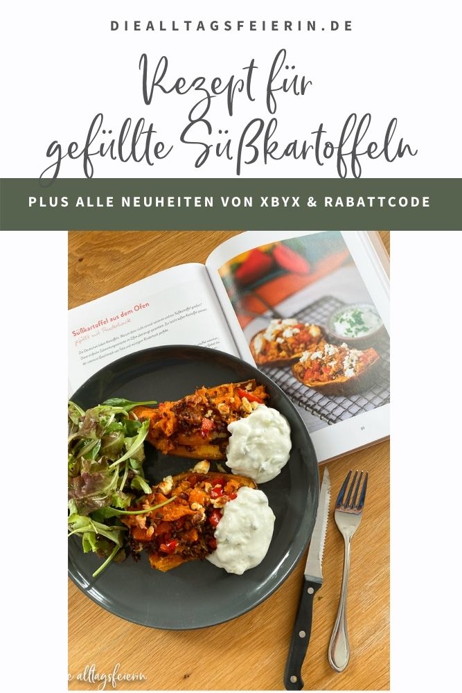 Rezept: Gefüllte Süßkartoffeln, Rabattcode und viele Neuheiten von XbyX, Buch Women in Balance, diealltagsfeierin.de