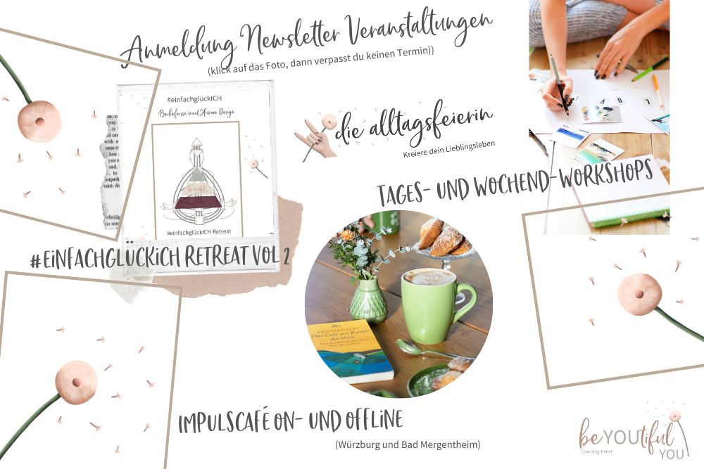 aktuelle Workshops, Human Design, Coachings, Impulscafé, Retreats, diealltagsfeierin.de