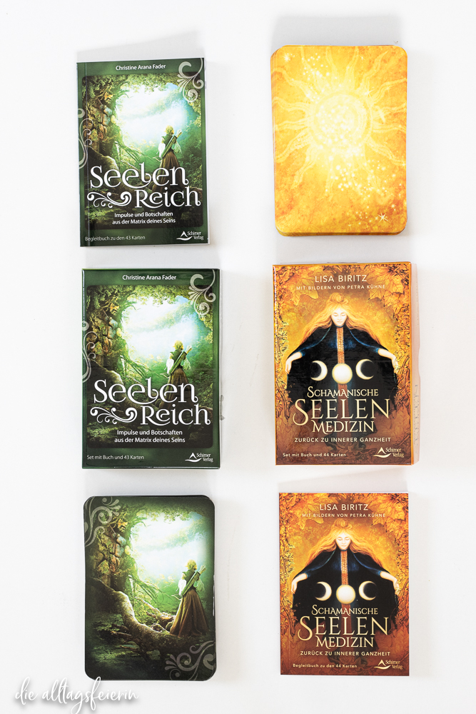 Rezension - die Kartensets "Seelen-Reich" und "Schamanische Seelenmedizin", Schirner Verlag, diealltagsfeierin.de