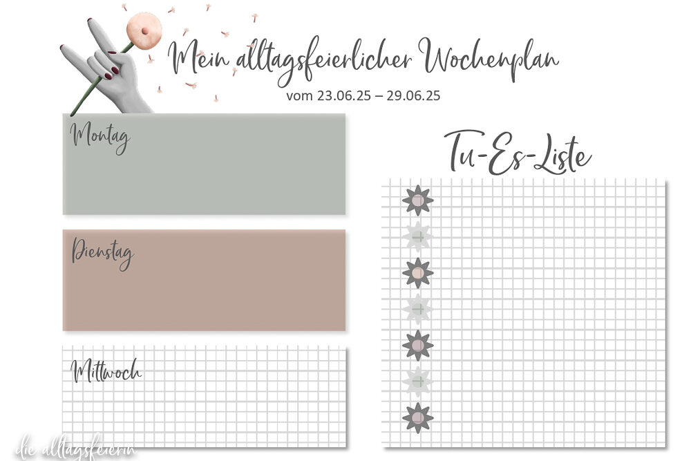 Essensplan No 26-2025, der Speiseplan auf diealltagsfeierin.de