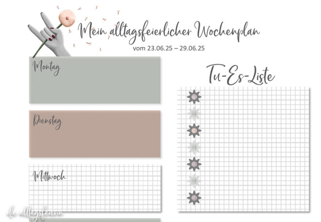 Essensplan No 26-2025, der Speiseplan auf diealltagsfeierin.de